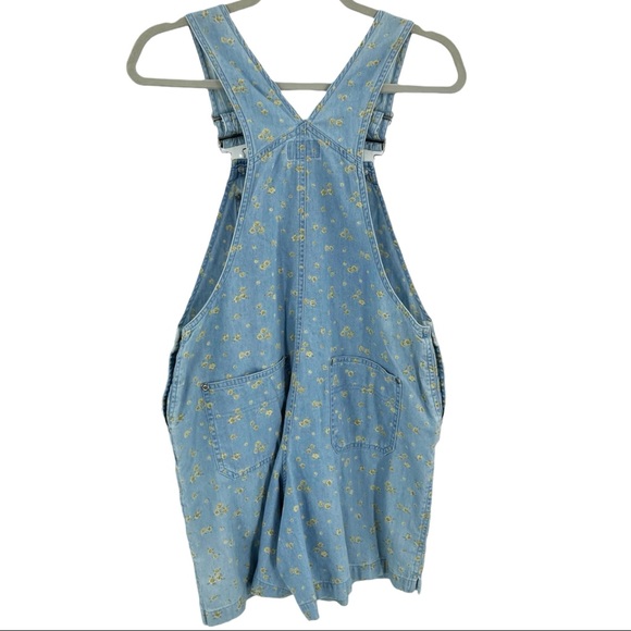 Vintage 90s Y2K Floral Shortalls 8P - Picture 6 of 8